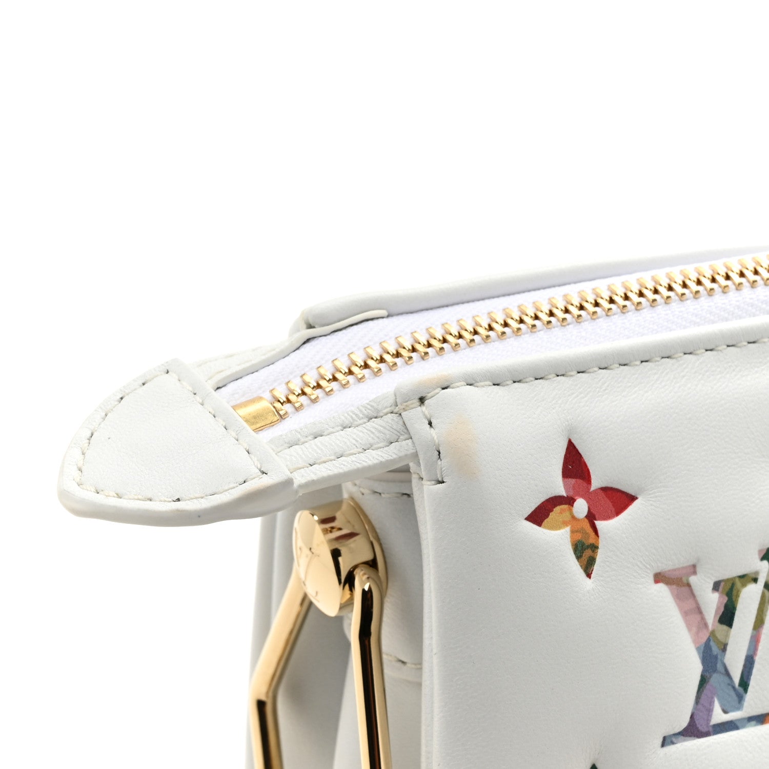 Louis Vuitton Lambskin Embossed Monogram LV Garden Coussin PM Cream 11 of 11