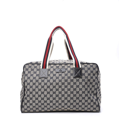 Gucci GG Monogram Web Medium Collapsable Carry On Duffle Navy 1 of 12
