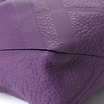 Burberry Heritage Grain Check Embossed Medium Dewsbury Tote Purple 11 of 12
