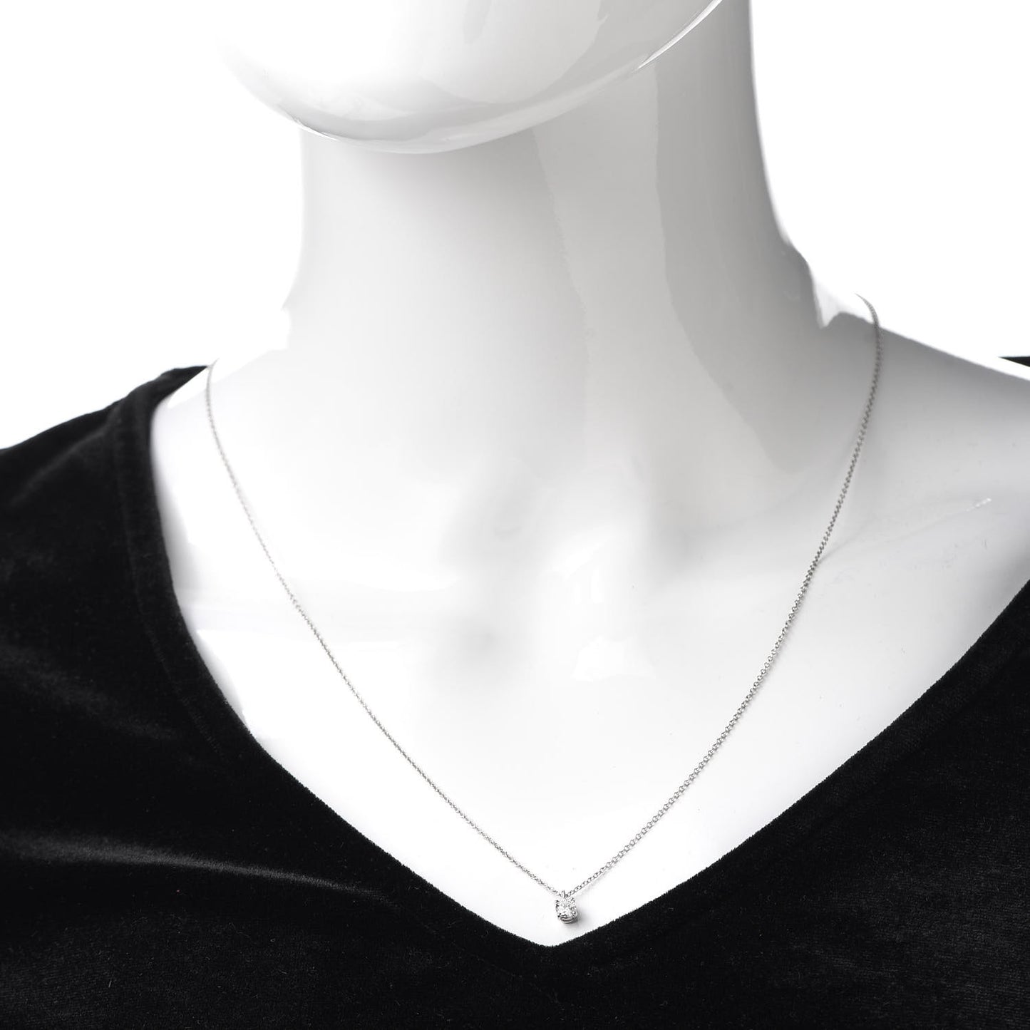 Platinum Diamond .23ct Solitaire Pendant Necklace