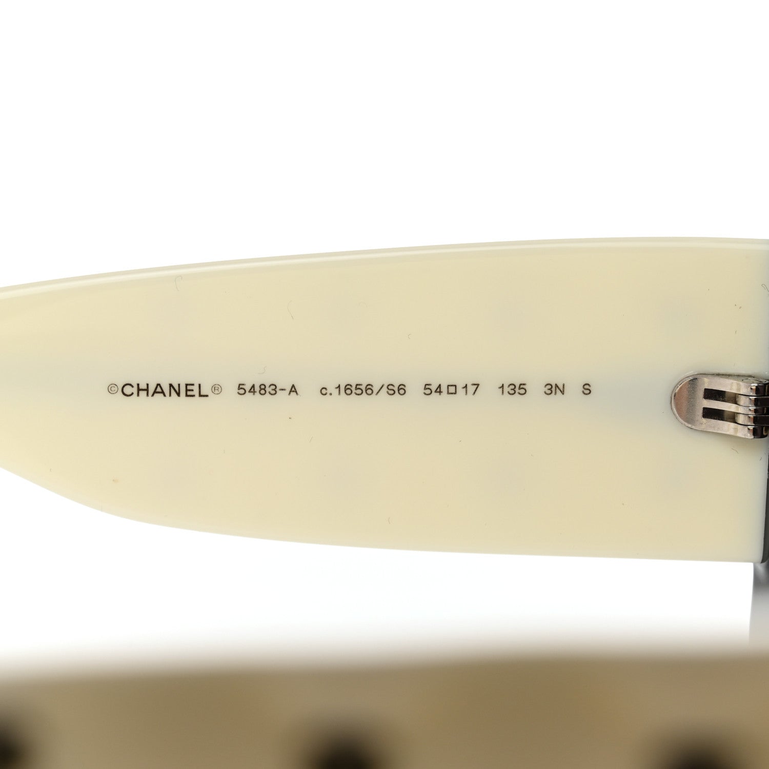 Chanel Acetate Quilted CC Rectangle Sunglasses 5483-A White Black 5 of 8
