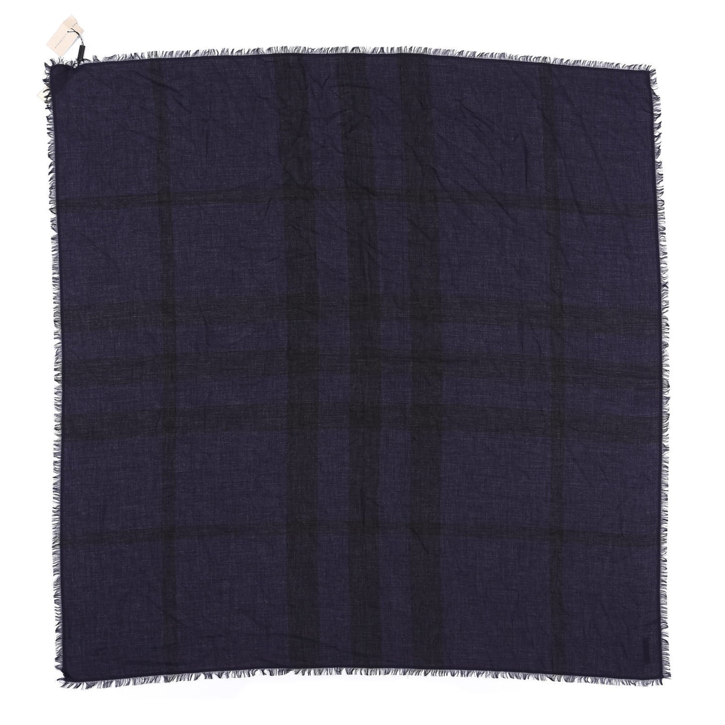 Modal Wool Giant Check Square Scarf Purple