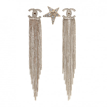 Chanel Crystal Chain CC Dangle Earphone Charms Gold 1 of 3