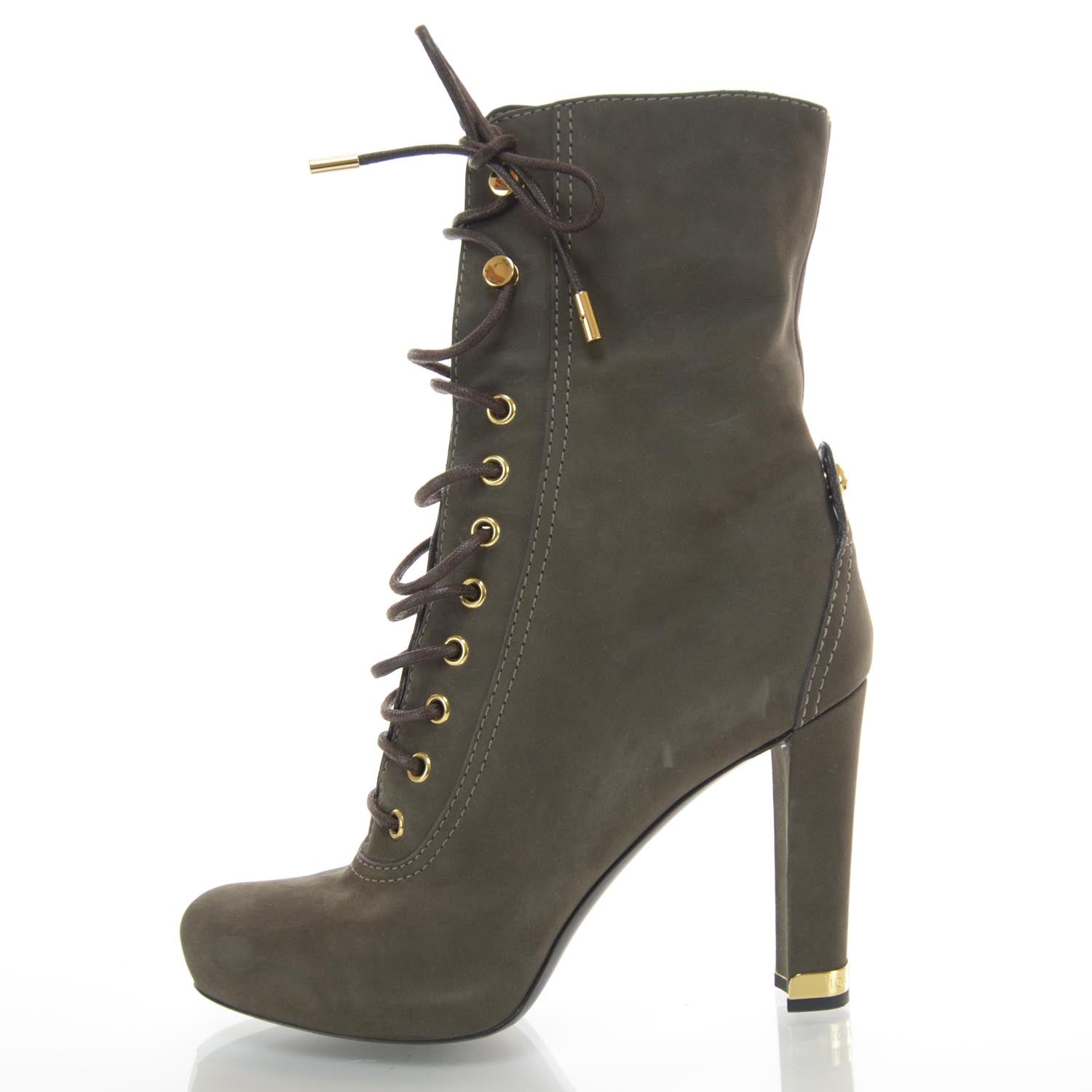 Louis Vuitton Suede Lace Up Short Boots 38 Brown 1 of 7