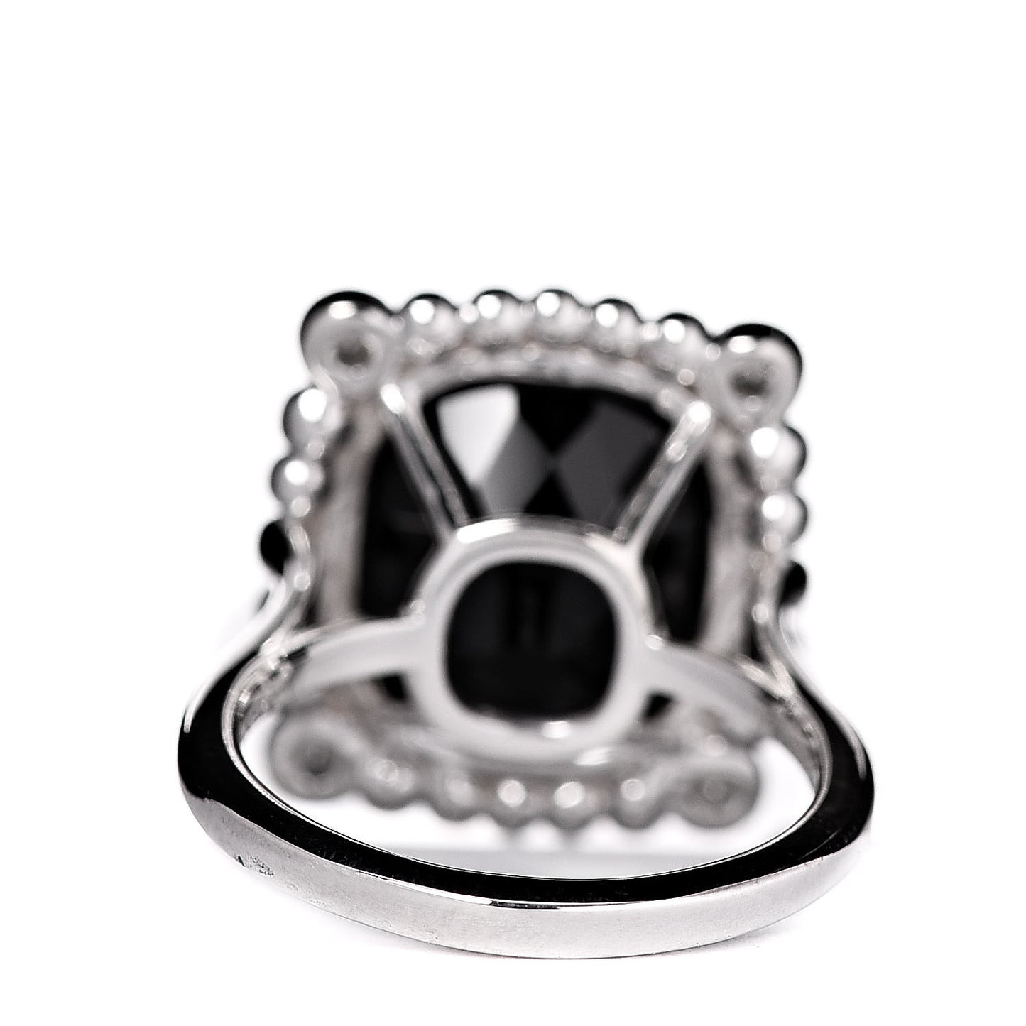 Sterling Silver Black Spinel Diamond 15mm Ziegfeld Ring 47 4