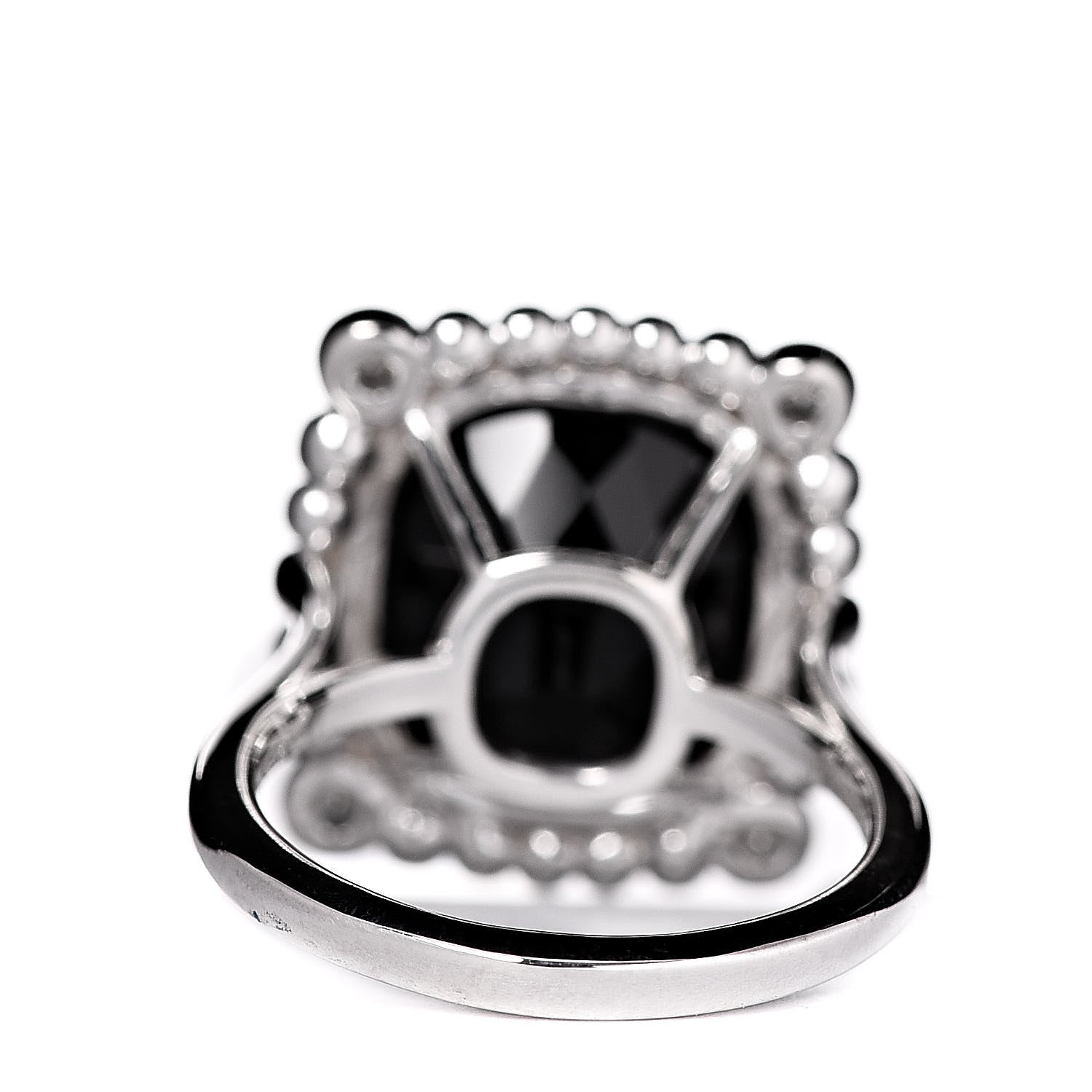 Tiffany Sterling Silver Black Spinel Diamond 15mm Ziegfeld Ring 47 4 4 of 5