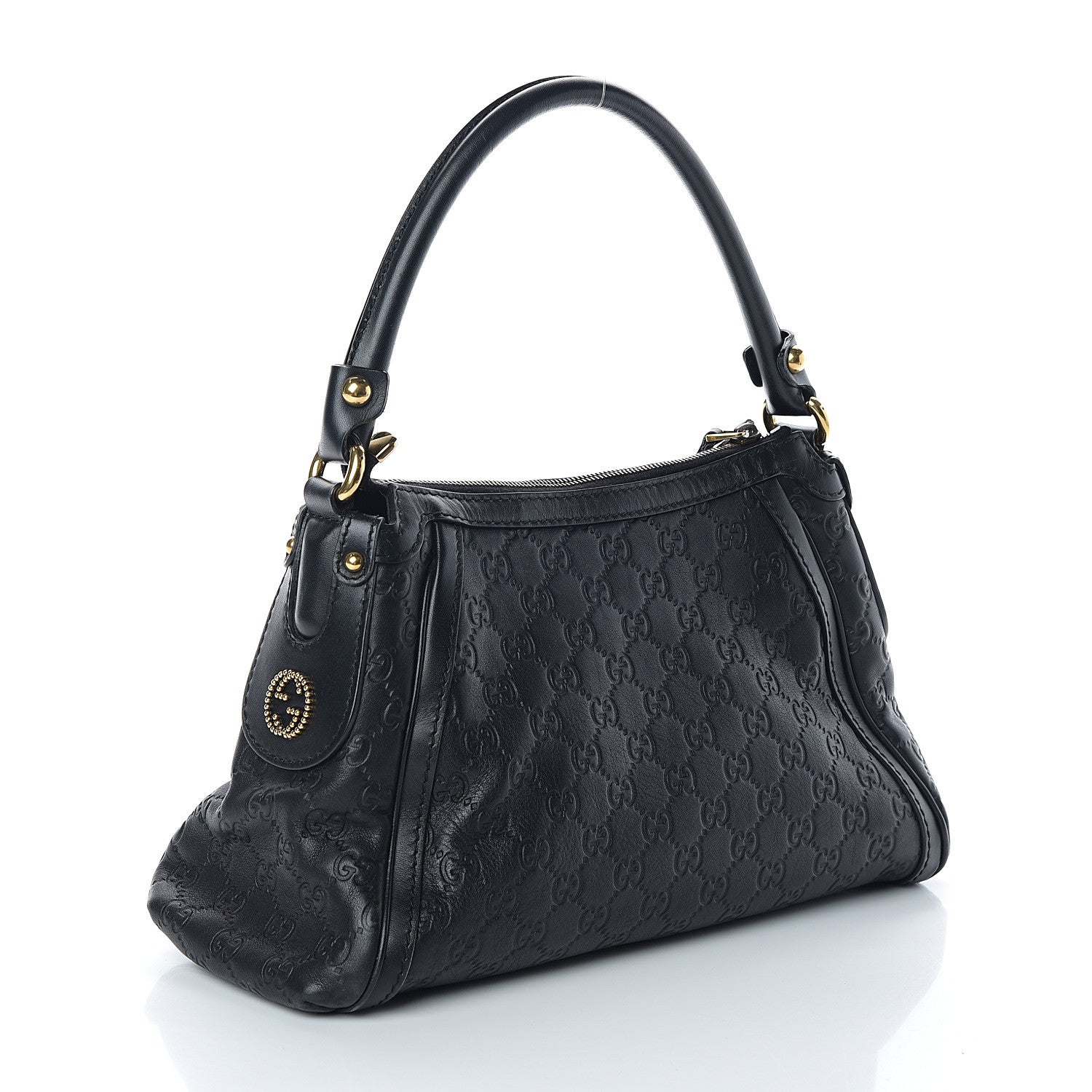 Gucci Guccissima Small Scarlett Studded Interlocking G Hobo Black 2 of 9