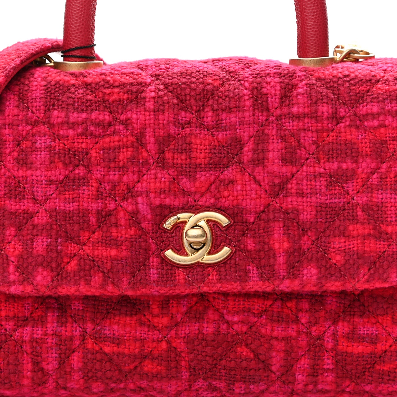 Chanel Tweed Mini Coco Handle Flap Fuchsia 8 of 11