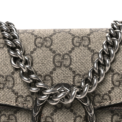 Gucci GG Supreme Web Monogram Textured Dollar Calfskin Dionysus Small Shoulder Bag Beige Ebony New Acero 8 of 10