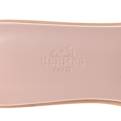 Hermes Epsom Oran Sandals 36.5 Rose Porcelaine 6 of 9