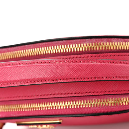 Prada Saffiano Lux Odette Crossbody Magenta 14 of 16