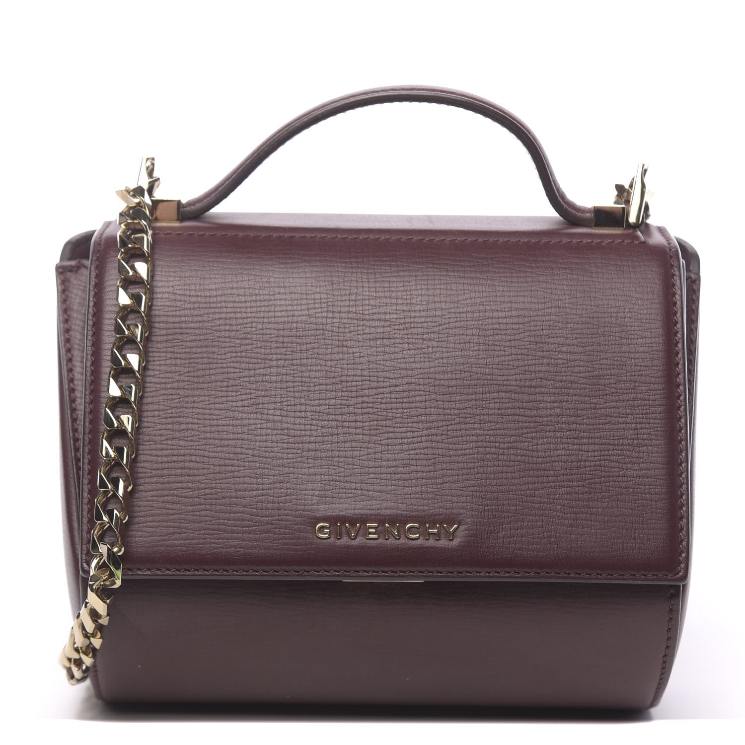 Givenchy Textured Calfskin Mini Pandora Box Chain Crossbody Bag Oxblood 1 of 17