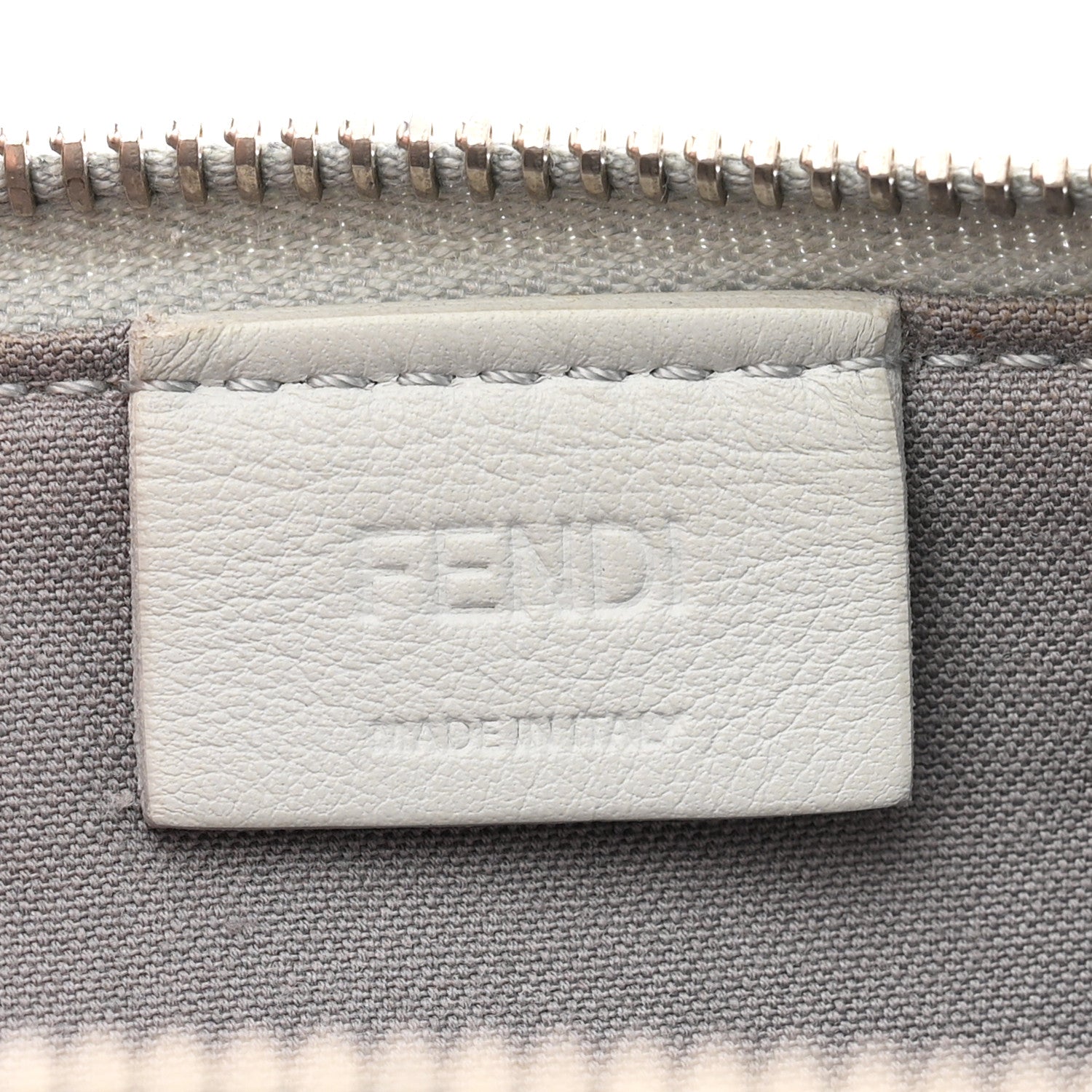 Fendi Vitello Liberty Fun Fair Studded Zip Around Pouch Grigio Perla Multicolor 6 of 7