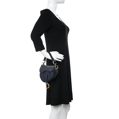 Christian Dior Grained Calfskin Mini Saddle Bag Navy 2 of 16