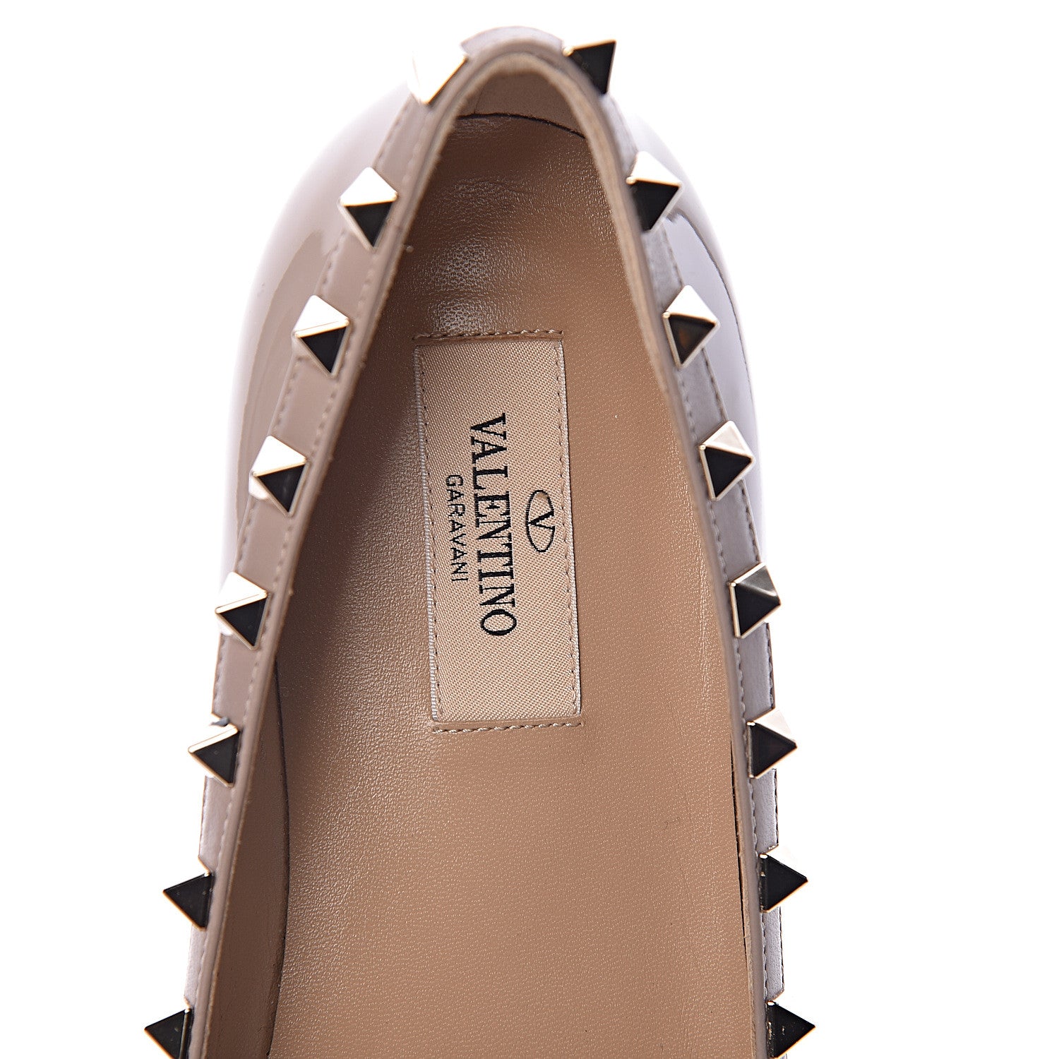 Valentino Garavani Patent Rockstud Ballerina Flats 39.5 Poudre 5 of 8