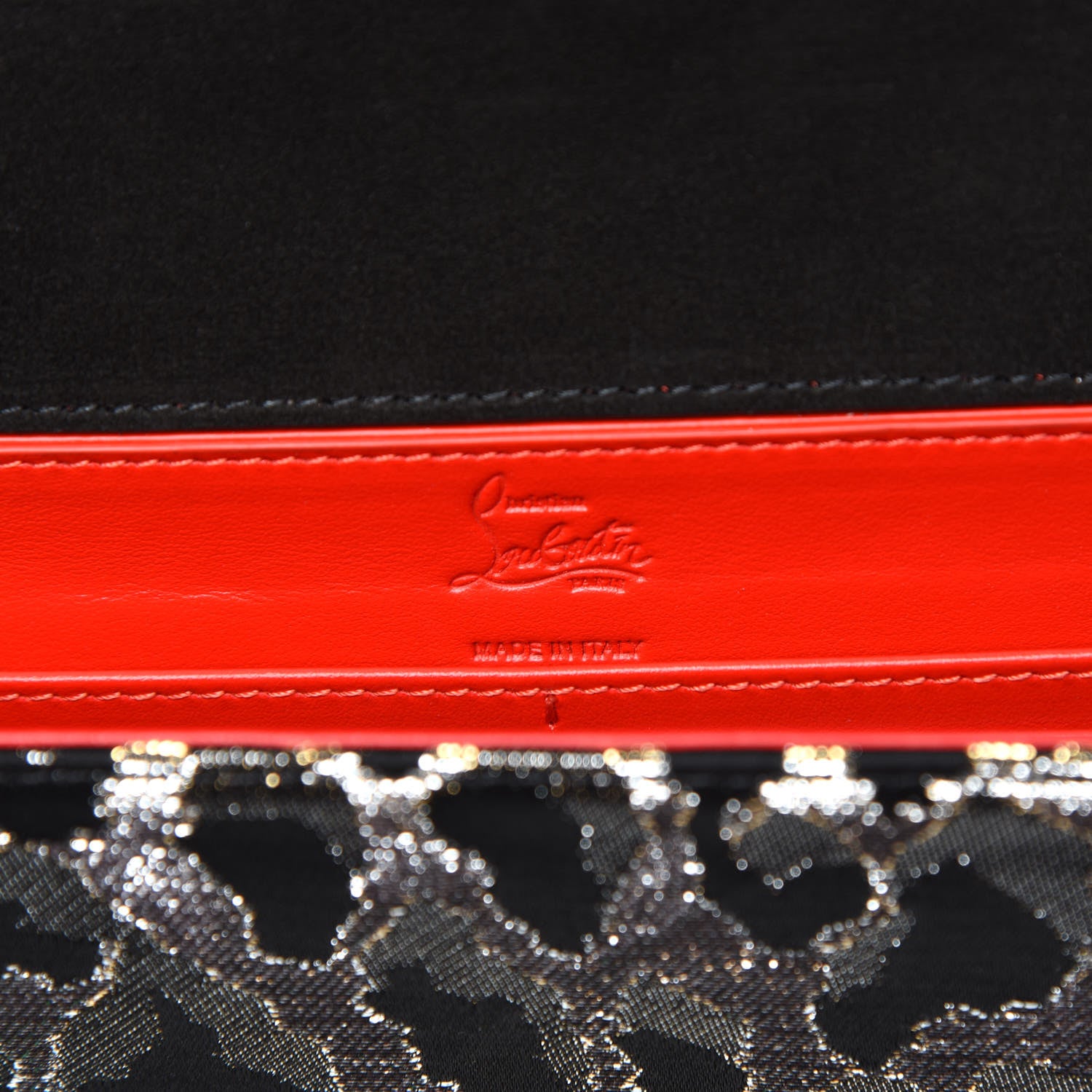 Christian Louboutin Metallic Fabric Leopard Print Vero Dodat Clutch 8 of 8