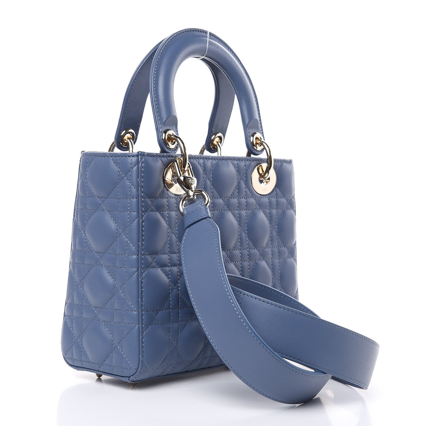 Lambskin Cannage Small Lady Dior Denim