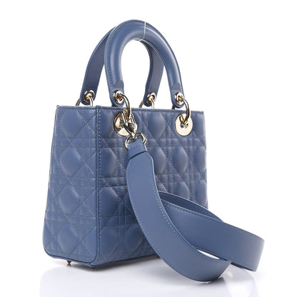 Christian Dior Lambskin Cannage Small Lady Dior Denim 3 of 11