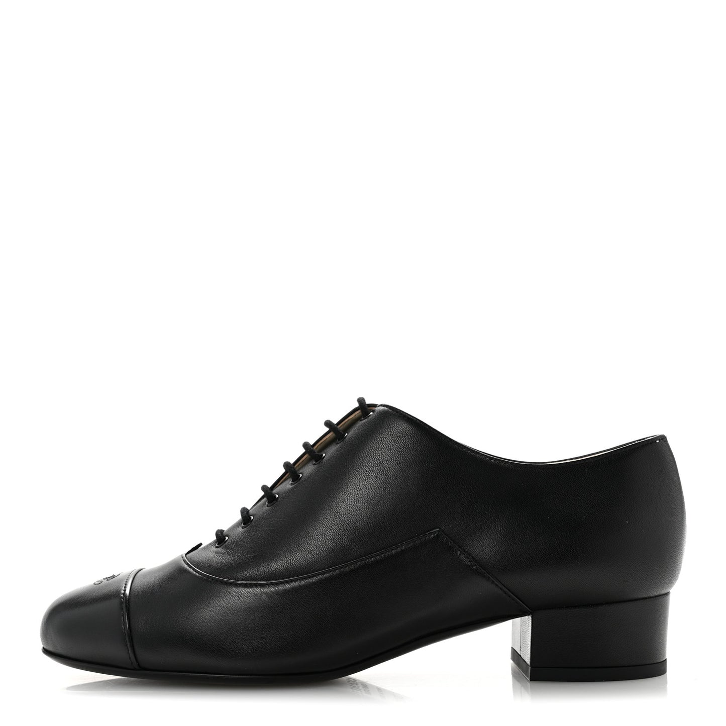 Smooth Lambskin Lace Up Shoes 39.5 Black