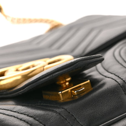 Gucci Calfskin Matelasse Large GG Marmont Shoulder Bag Black 12 of 15