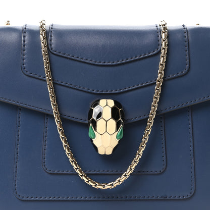 Bulgari Calfskin Small Serpenti Forever Snake Strap Crossbody Bag Blue 7 of 9