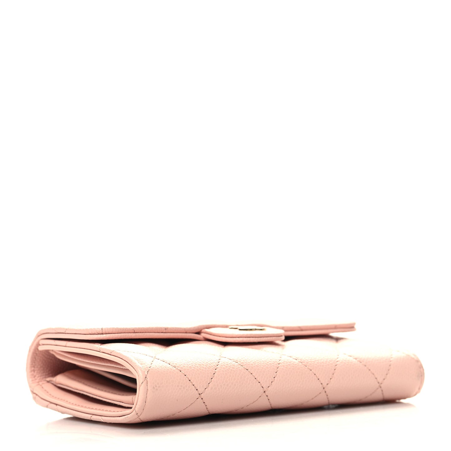 Caviar Quilted Medium Flap Wallet Light Pink