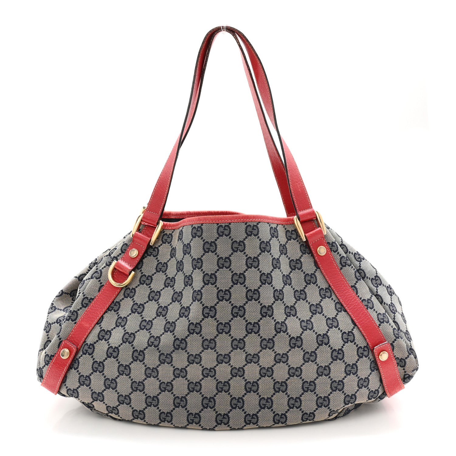 Gucci Monogram Medium Abbey Shoulder Bag Navy Red 1 of 12