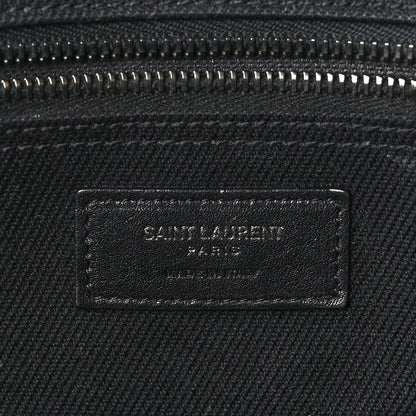 Saint Laurent Linen Calfskin Rive Gauche Tote Black 6 of 12