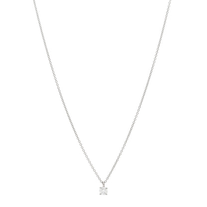 Tiffany Platinum Diamond .20ct Solitaire Pendant Necklace 1 of 5