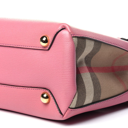 Burberry Grainy Calfskin House Check Small Banner Tote Mauve Pink 10 of 13
