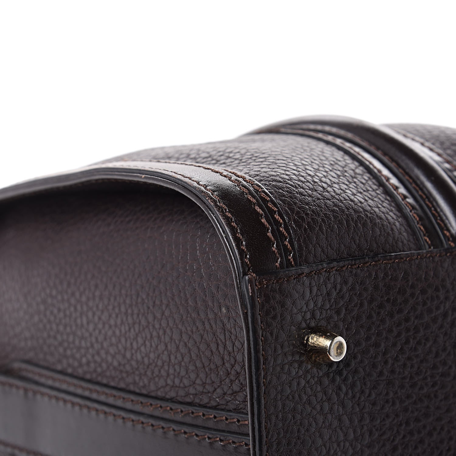 Burberry Grainy Calfskin Medium Alchester Bowling Bag Dark Chocolate 10 of 16