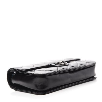 Chanel Glazed Calfskin Quilted Medium Perfect Edge Flap Black 4 of 12