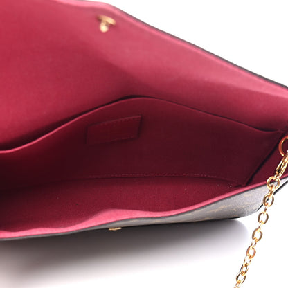 Louis Vuitton Monogram Pochette Felicie Chain Wallet Fuchsia 6 of 10