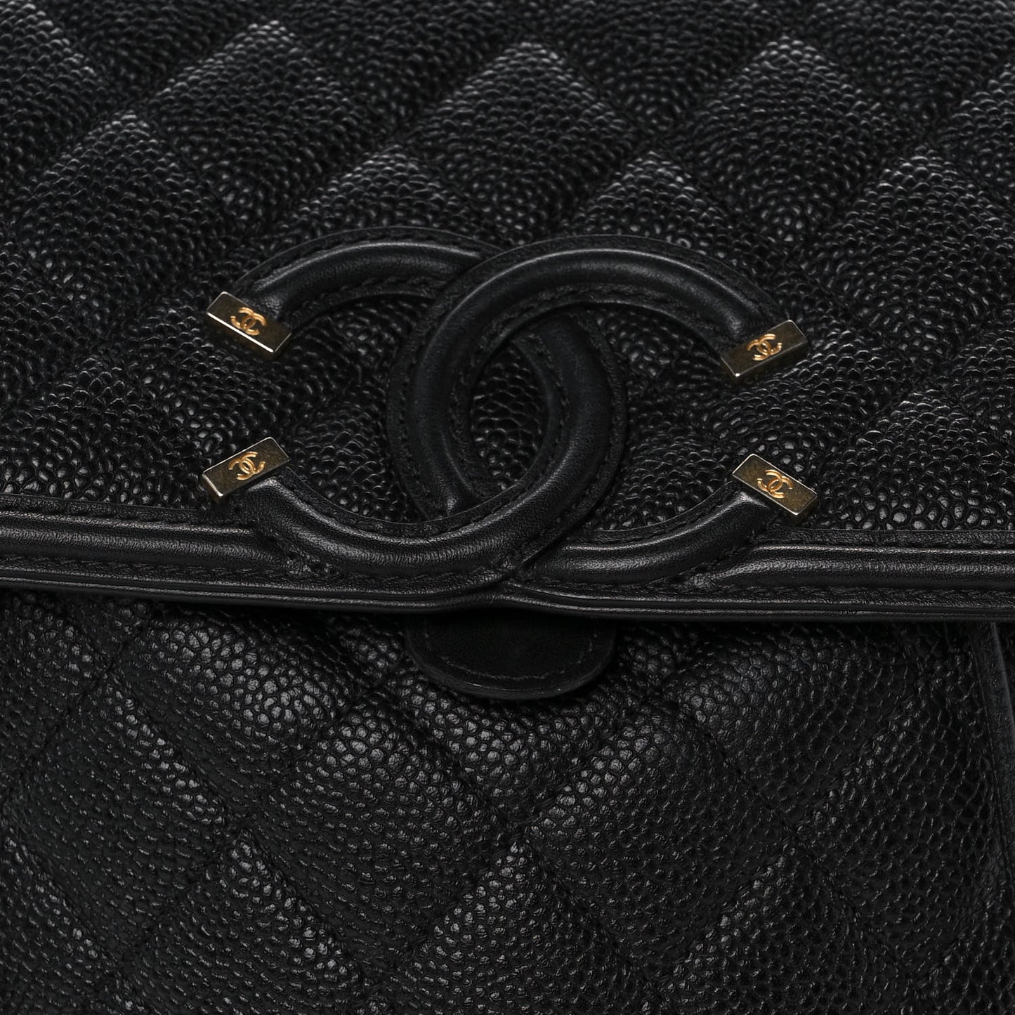 Caviar Quilted Filigree Backpack Black