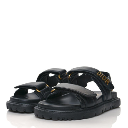 Christian Dior Lambskin Dioract Sandals 36 Black 3 of 9