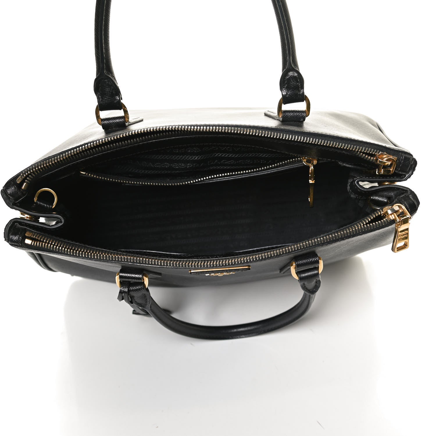 Prada Saffiano Small Galleria Double Zip Tote Black 5 of 10