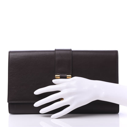 Saint Laurent Calfskin Classic Y Ligne Clutch Brown 2 of 9