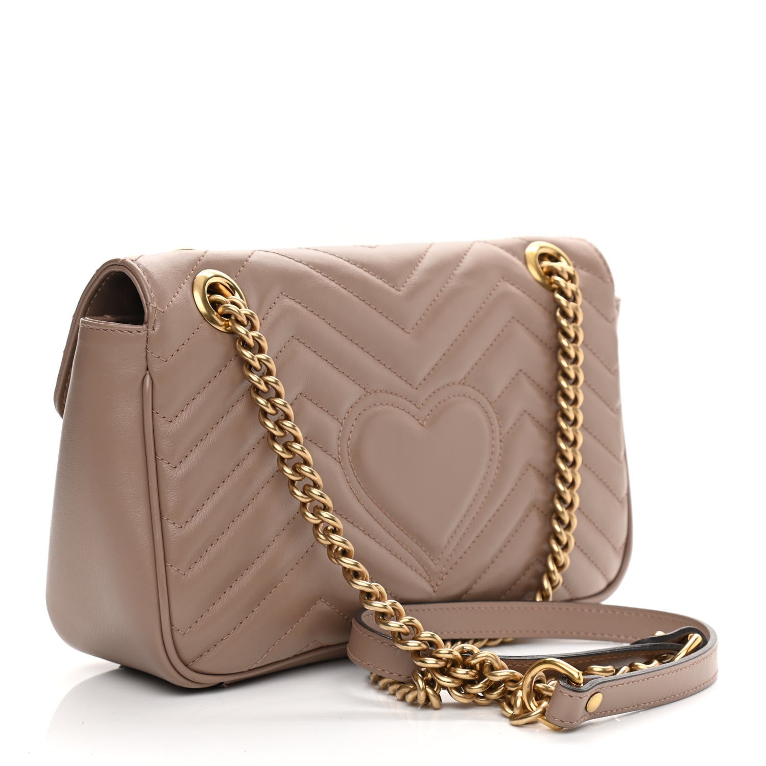 Gucci Calfskin Matelasse Small GG Marmont Shoulder Bag Porcelain Rose 3 of 10