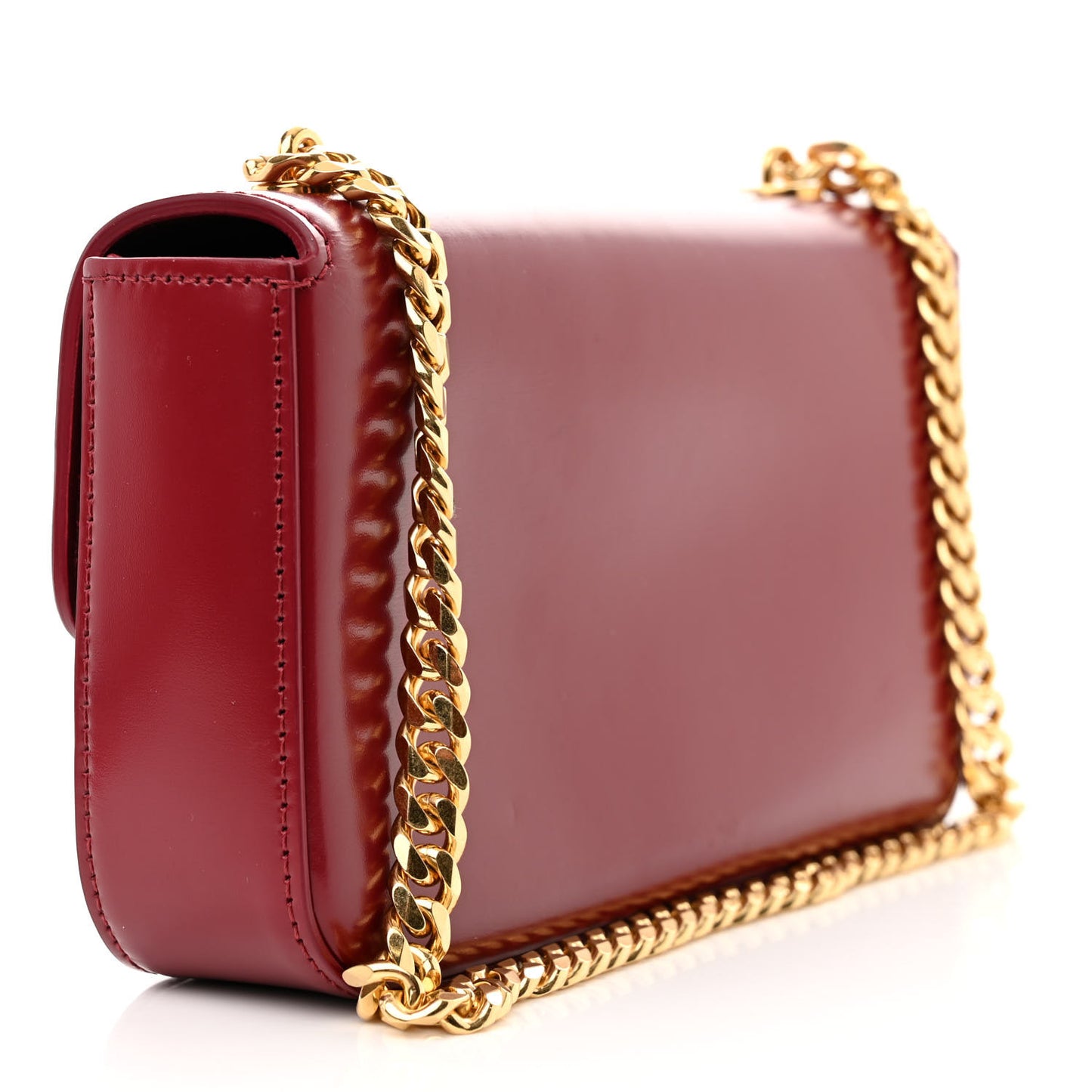Shiny Calfskin Triomphe Chain Shoulder Bag Red