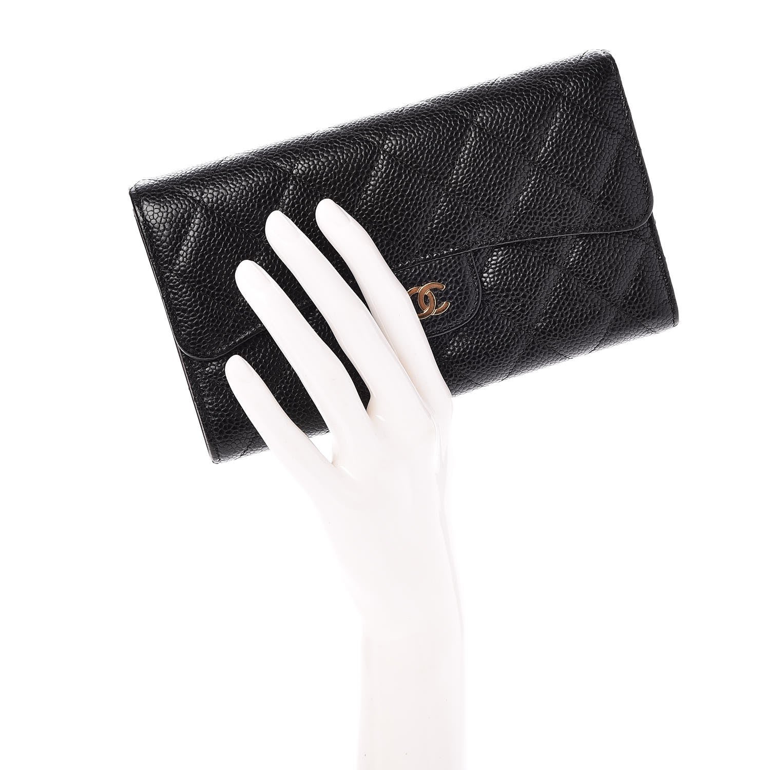 Chanel Caviar Quilted Large Flap Wallet Black 2 of 9