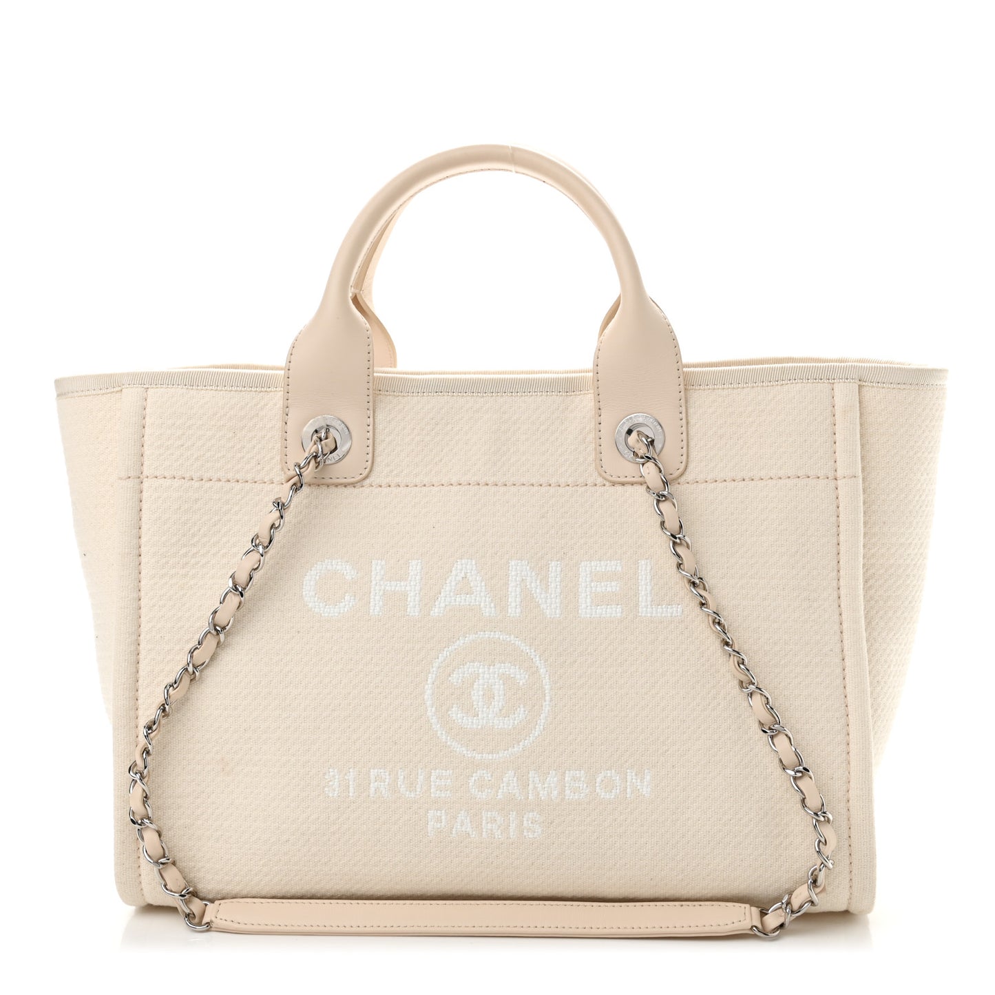 Mixed Fibers Small Deauville Tote White