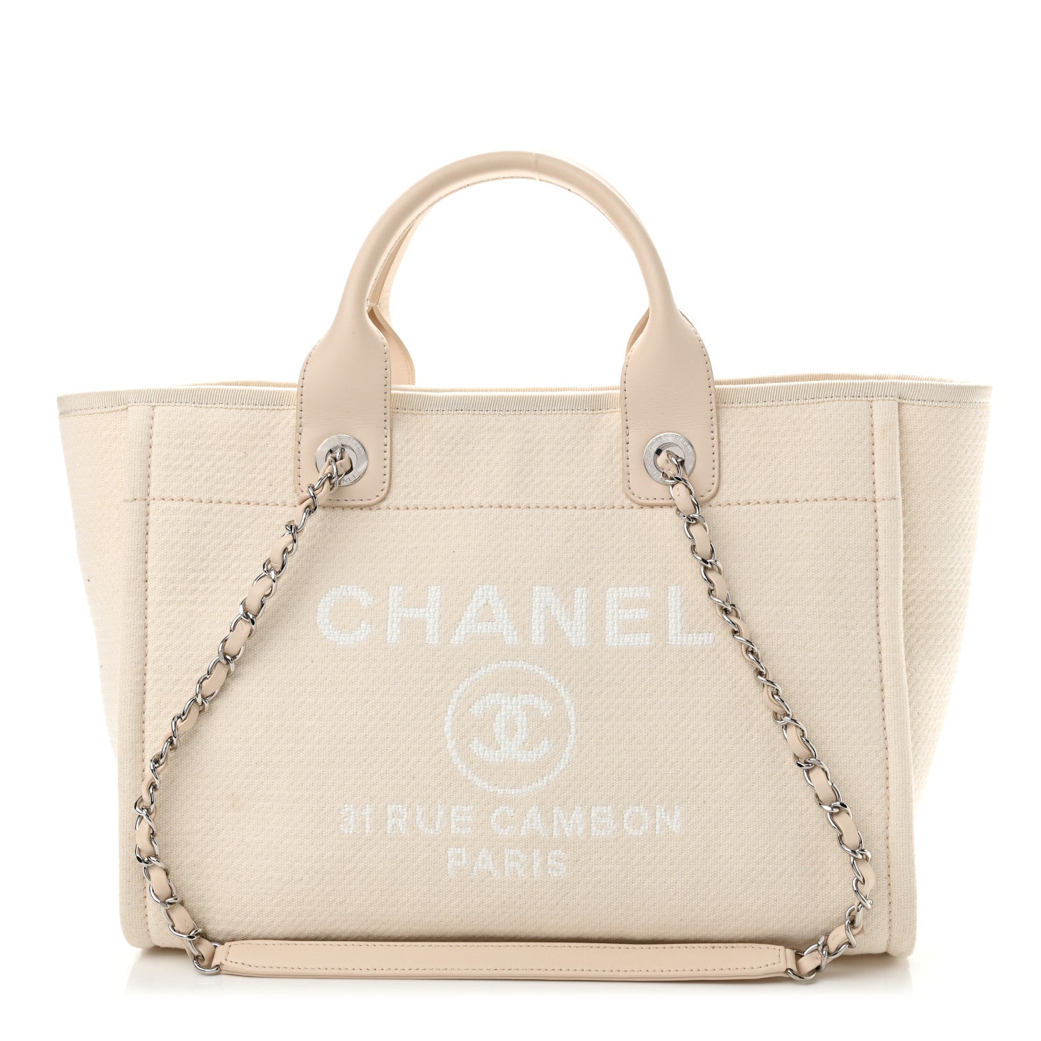 Chanel Mixed Fibers Small Deauville Tote White 2 of 14