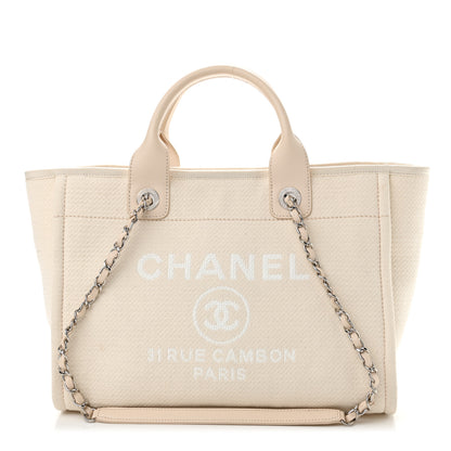 Chanel Mixed Fibers Small Deauville Tote White 2 of 14