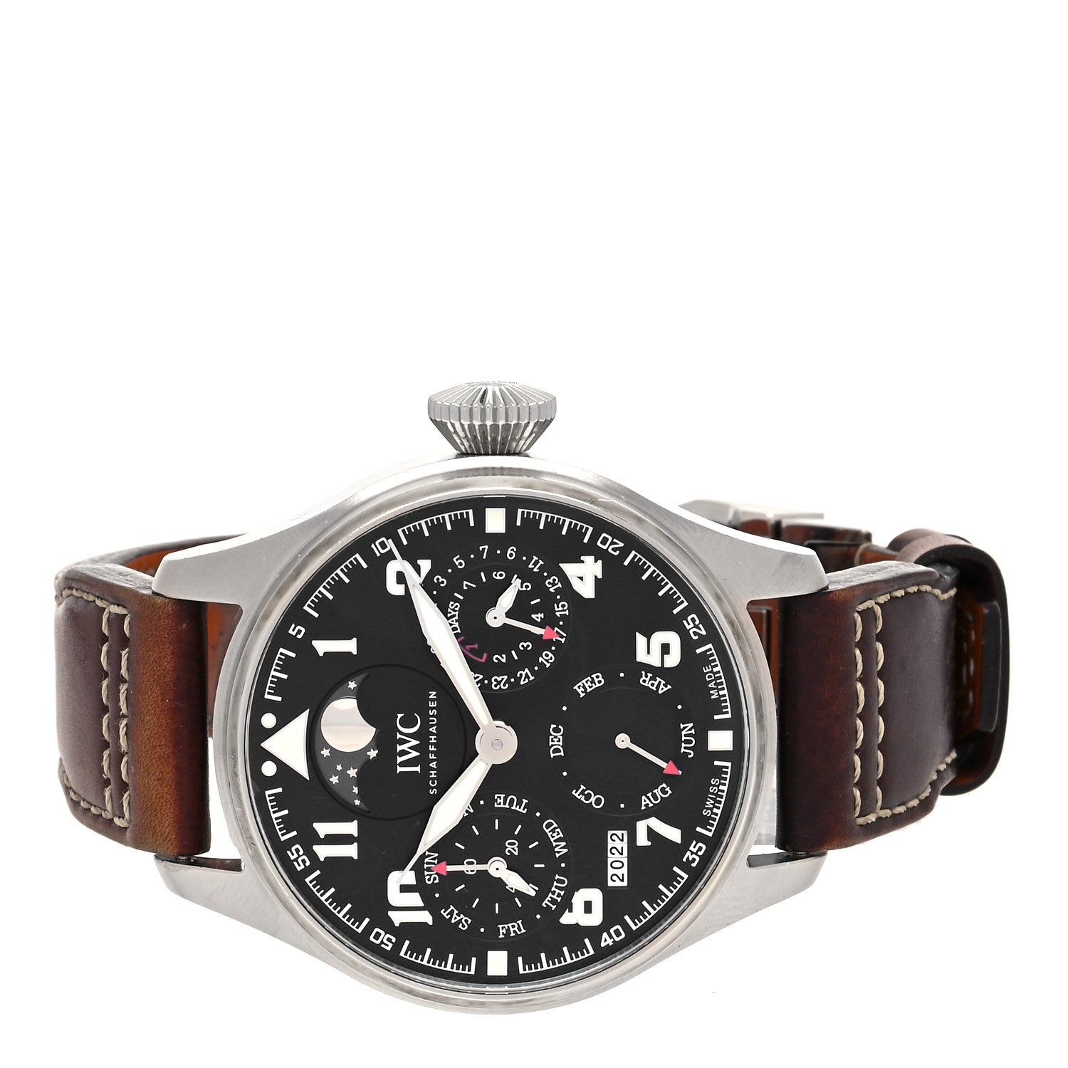 IWC Stainless Steel Calfskin 46mm Big Pilot Perpetual Calendar St. Exupery Automatic Watch Black IW503801 2 of 4
