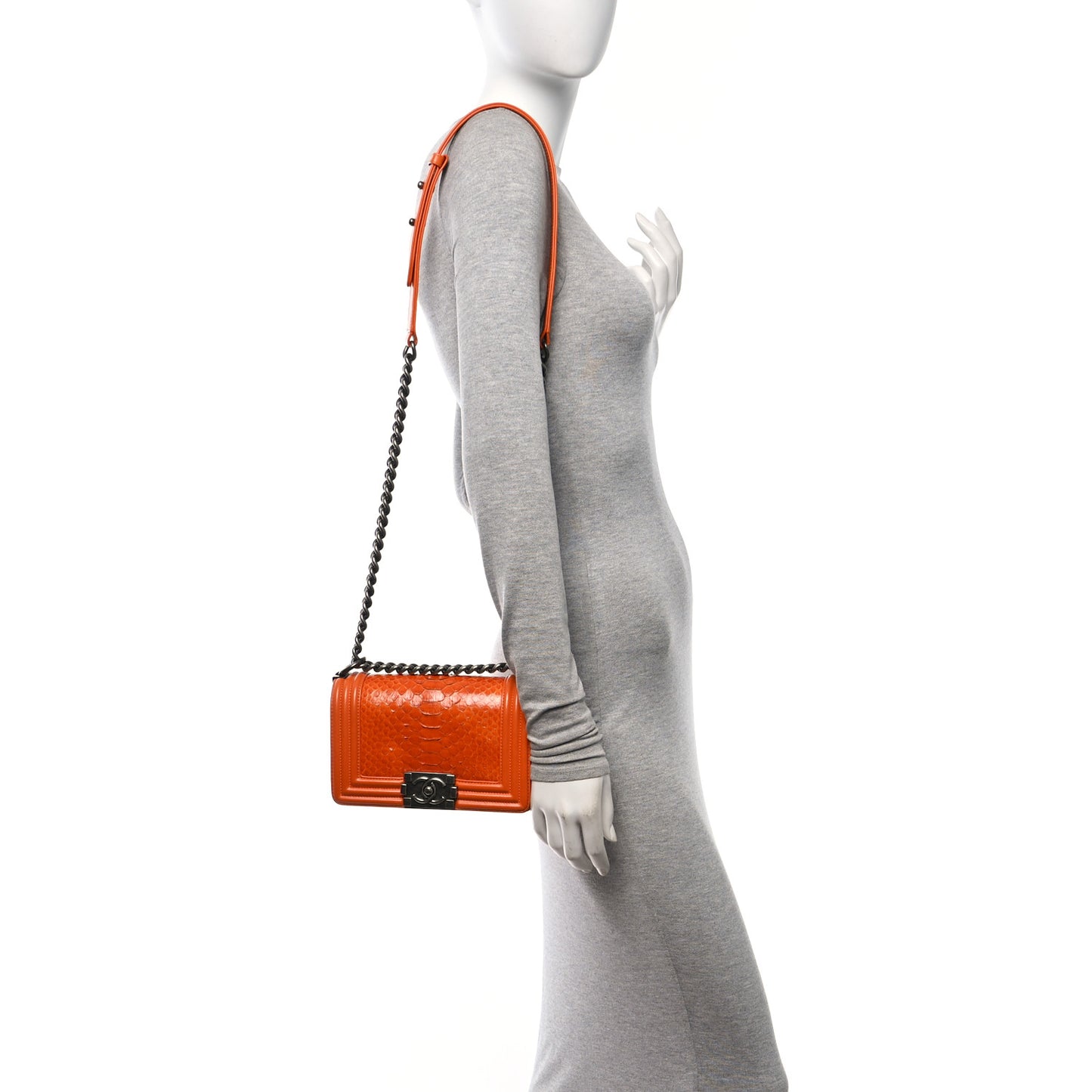 Snakeskin Small Boy Flap Orange