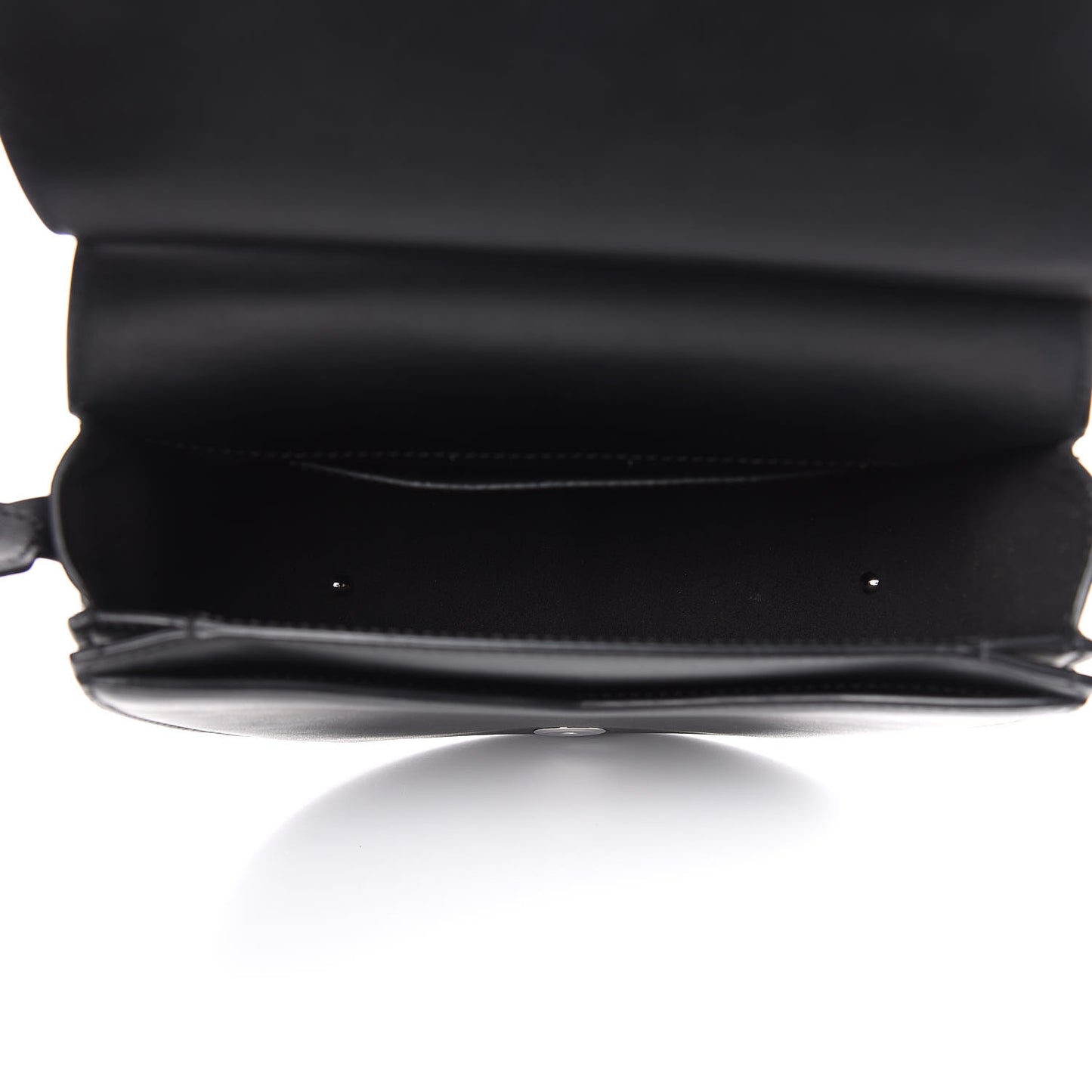 Calfskin Mini Infinity Saddle Bag Black