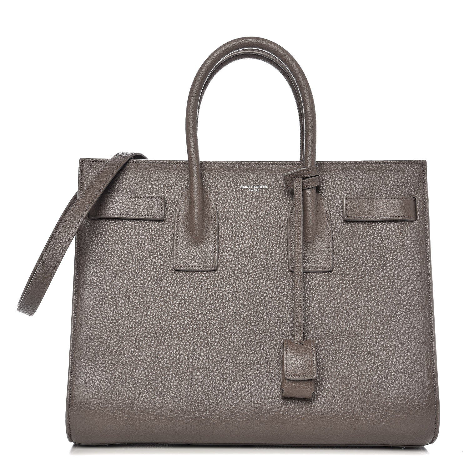 Saint Laurent Grained Calfskin Small Sac De Jour Fog 1 of 9