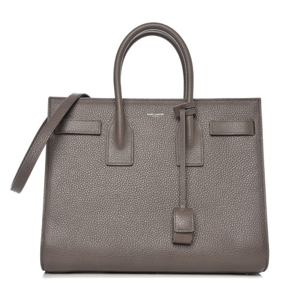 Saint Laurent Grained Calfskin Small Sac De Jour Fog 1 of 9