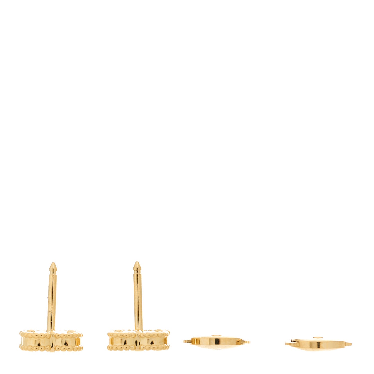 Van Cleef & Arpels 18K Yellow Gold Black Onyx Sweet Alhambra Earrings 3 of 5