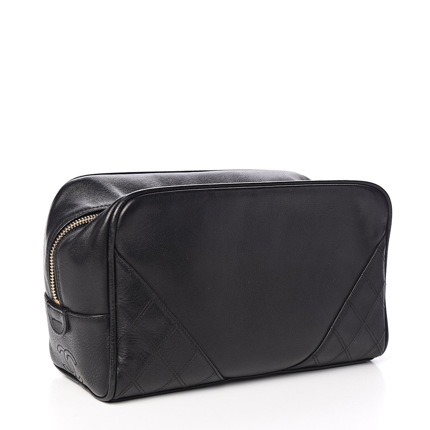 Chanel Lambskin Diamond Stitch Cosmetic Case Black 2 of 7